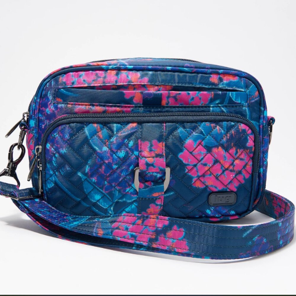 EUC Lug Carousel Crossbody Convertible Handbag in Hydrangea Navy